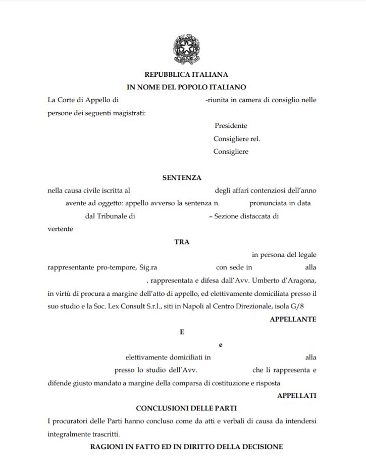 Escluso l’obbligo del mediatore di effettuare le visure ventennali - sentenza vittoriosa Studio d'Aragona corte di appello di Napoli 2021