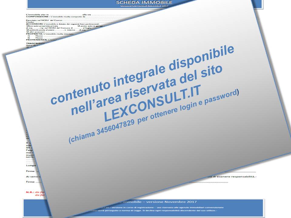 scheda informativa immobile