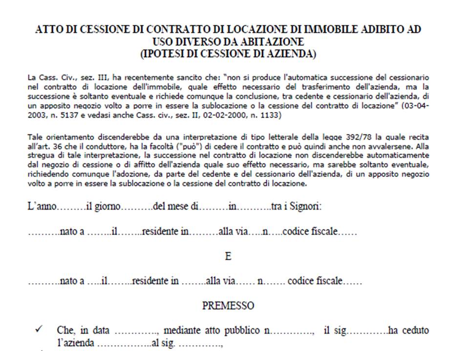 SCARICA CONTRATTO DI LOCAZIONE DA