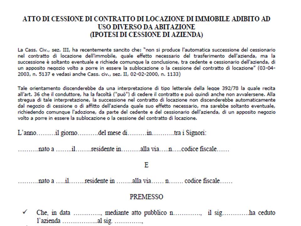 contratto di locazione da